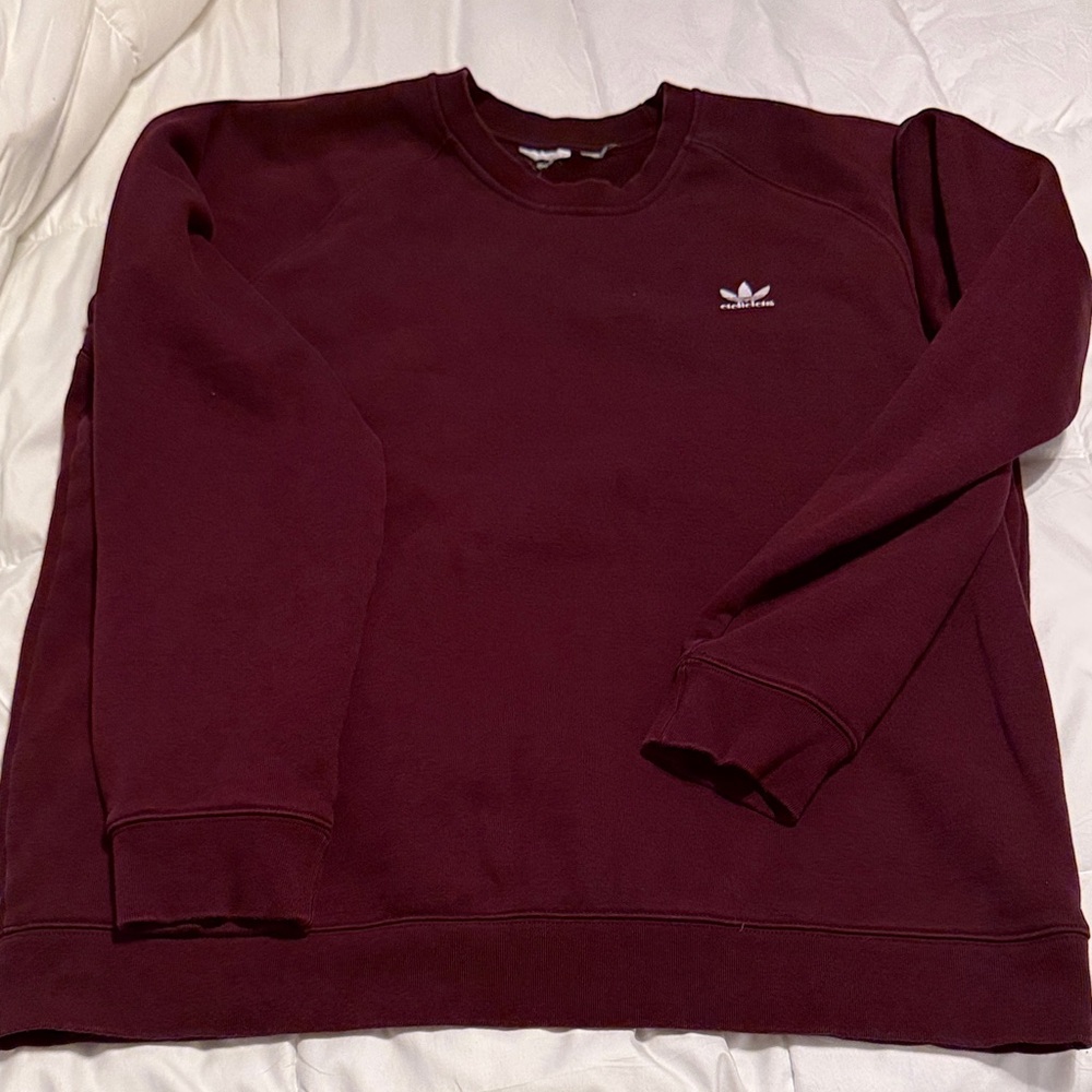 Adidas Men's Maroon Crewneck Sweatshirt XL